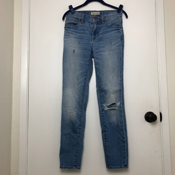 Madewell Denim - Madewell 9” High Riser Skinny Jeans Distressed